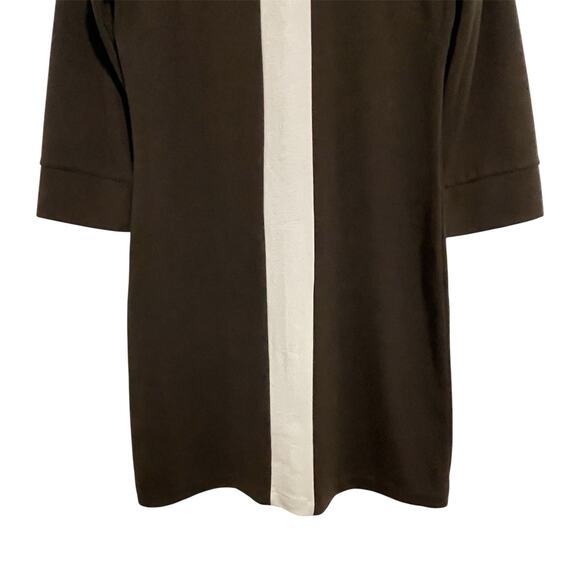 BCBGMaxAzria Colorblock Mini Shift Dress Size S Brown Cream Office Fall - Picture 3 of 9